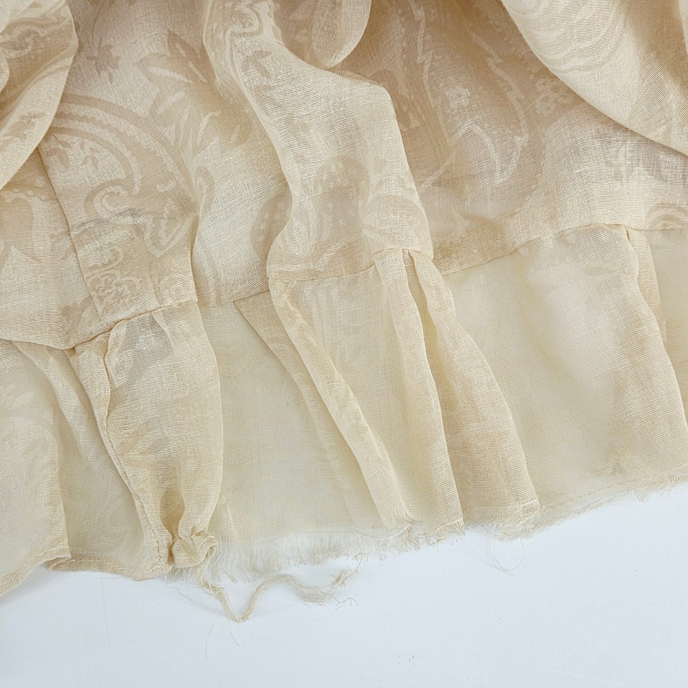 Vintage 1970s Gunne Sax Jessica Cream Crochet Maxi Prairie Sheer Dress Sz 5 - Picture 10 of 16